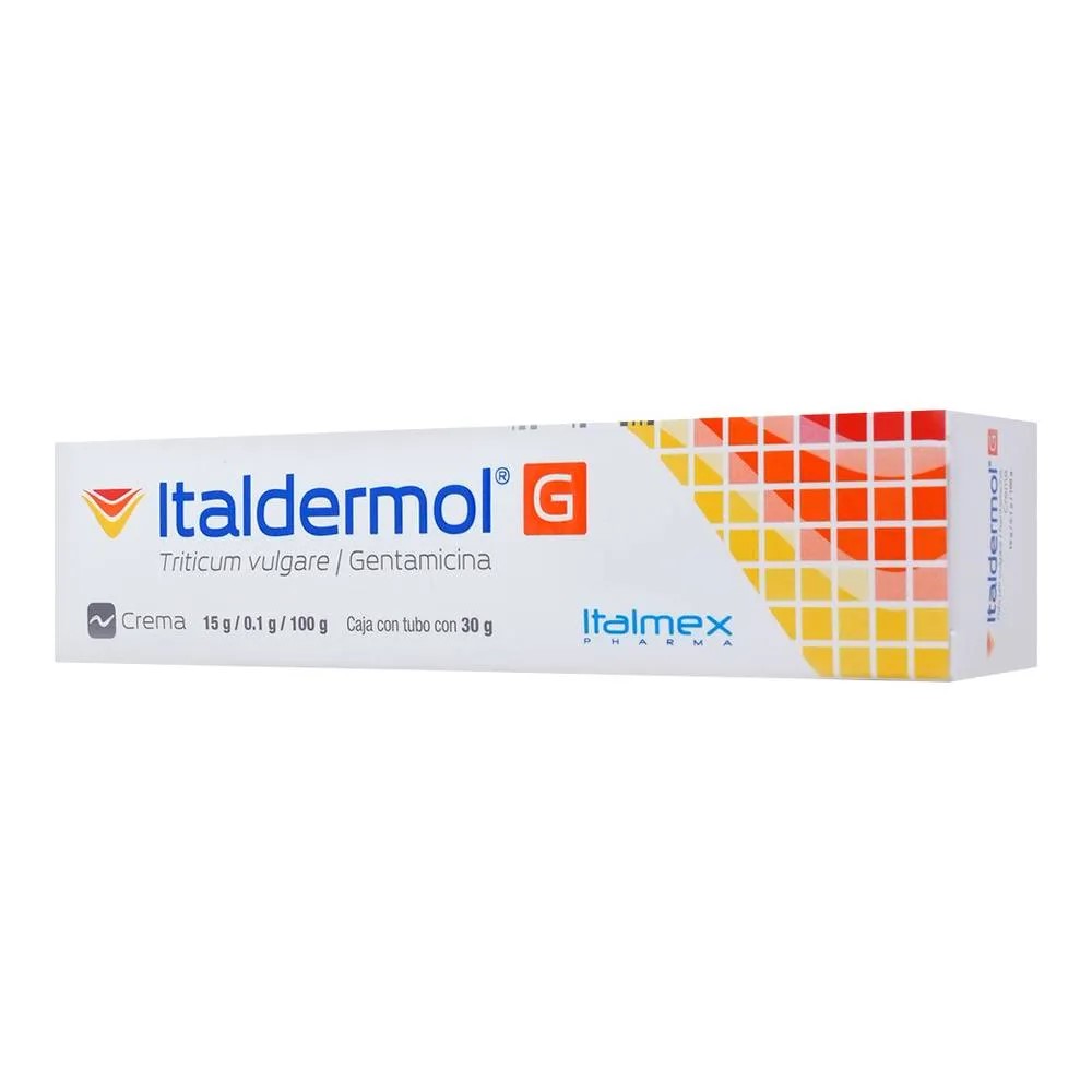 ITALDERMOL G CREMA 15/0.1/100 G TUBO C/30 G TRITICUM VULGARE GENTAMICINA LAB ITALMEX