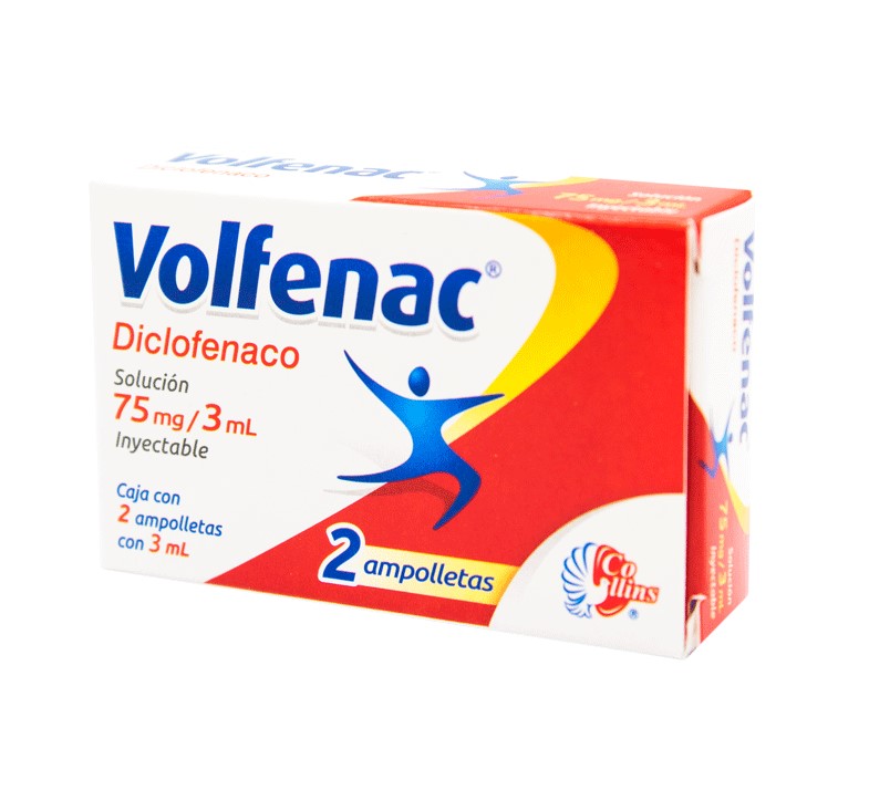 DICLOFENACO SOL INY 75 MG/3 ML C/2 AMP VOLFENAC LAB COLLINS