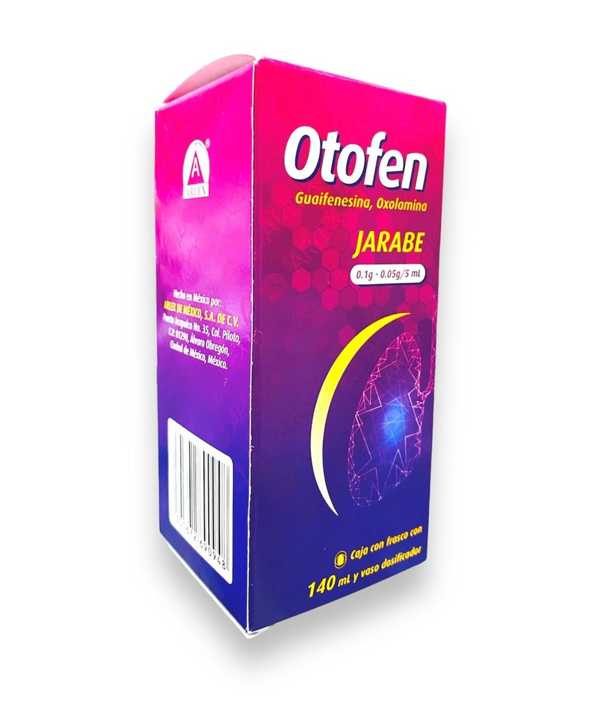 GUAIFENESINA OXOLAMINA JARABE 0.1/0.05 G/5 ML FCO C/140 ML OTOFEN LAB ARLEX