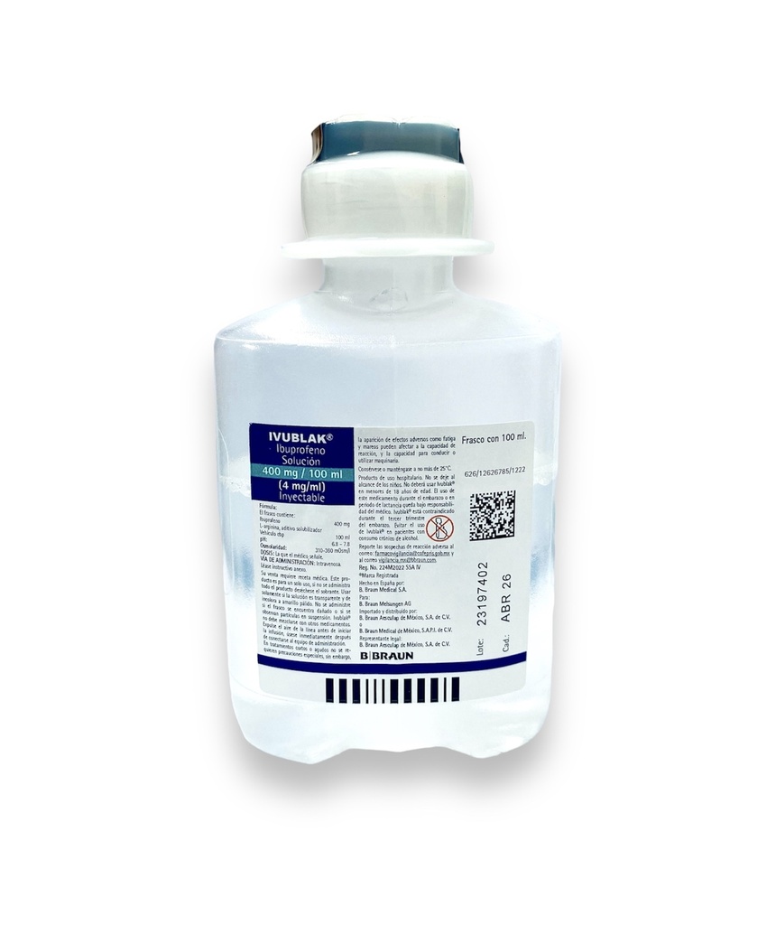 IVUBLAK SOL INY 400 MG/100 ML IBUPROFENO LAB B. BRAUN