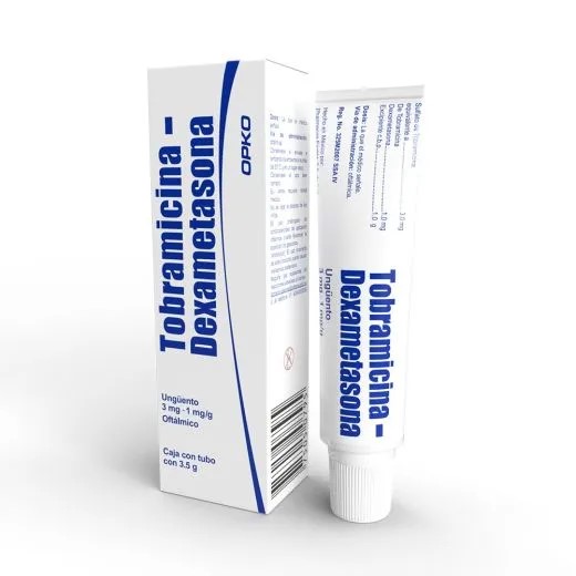 TOBRAMICINA DEXAMETASONA UNGÜENTO OFTALMICO 3/1 MG/G TUBO C/3.5 G LAB EXAKTA