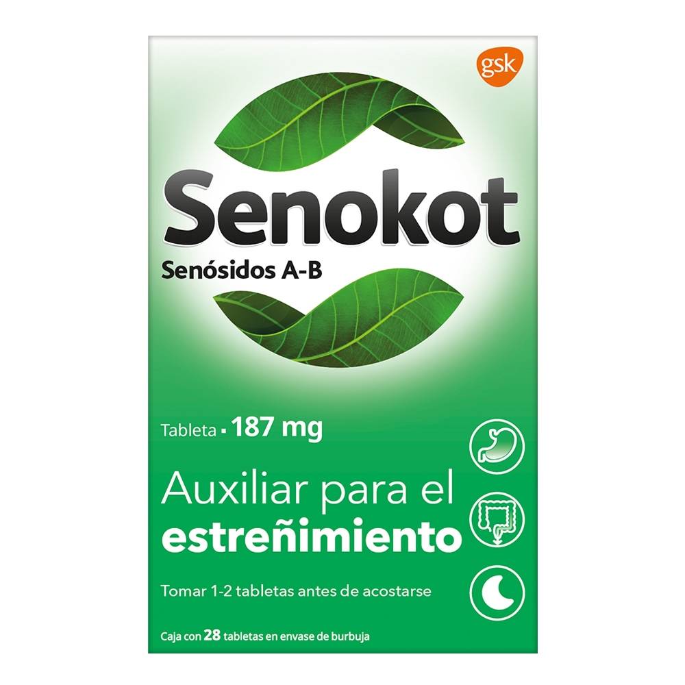 SENOKOT 187 MG C/28 TAB SENOSIDOS A-B (8.6 MG) LAB GSK