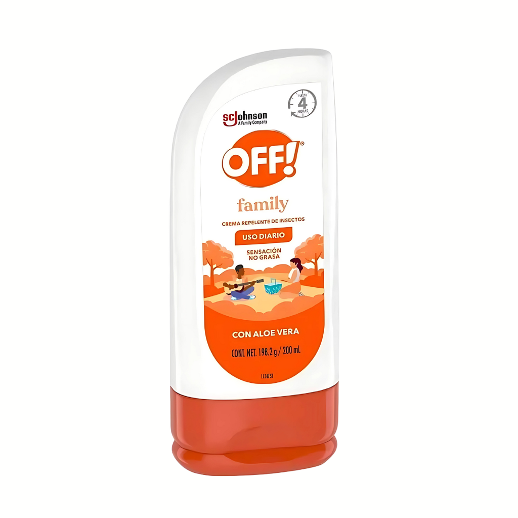 OFF FAMILY CREMA REPELENTE DE INSECTOS 200 ML USO DIARIO CON ALOE VERA LAB SC JOHNSON