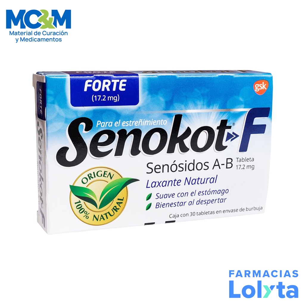 SENOKOT-F 374 MG C/30 TAB SENOSIDOS A-B LAB HALEON