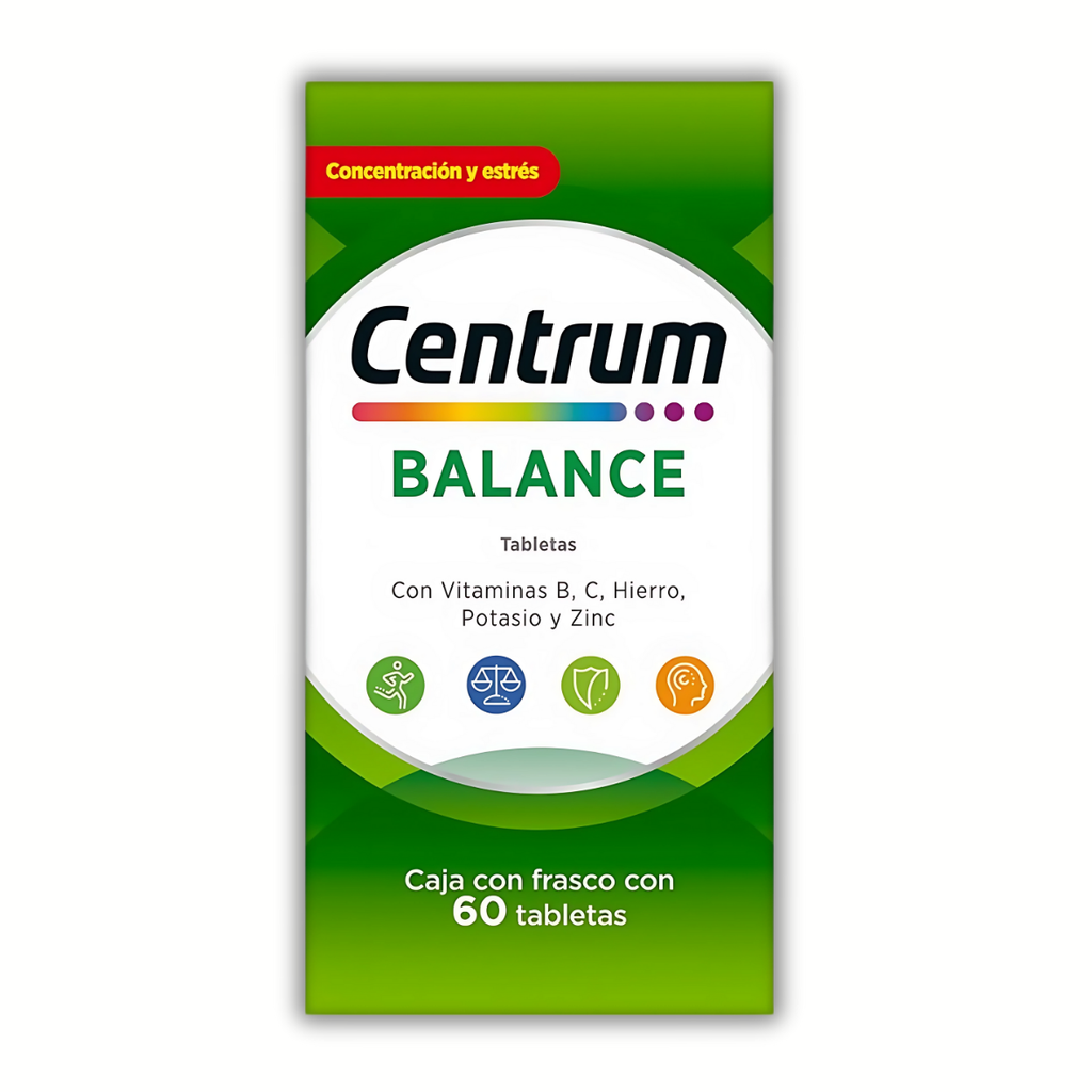 CENTRUM BALANCE C/60 TAB VITAMINA B Y C HIERRO POTASIO ZINC LAB GSK