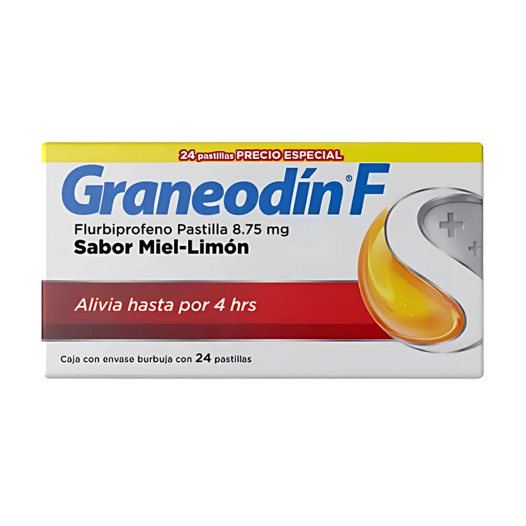 GRANEODIN F 8.75 MG C/24 PASTILLAS SABOR MIEL LIMON FLURBIPROFENO LAB RECKITT