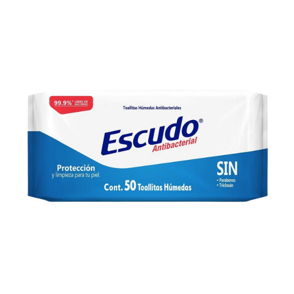 ESCUDO TOALLITAS HUMEDAS ANTIBACTERIALES C/50 PZAS KIMBERLY CLARK