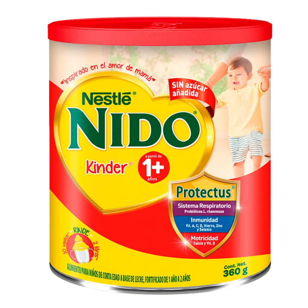 NIDO KINDER 1+ AÑOS C/360 G ALIMENTO PARA NIÑOS DE CORTA EDAD NESTLE