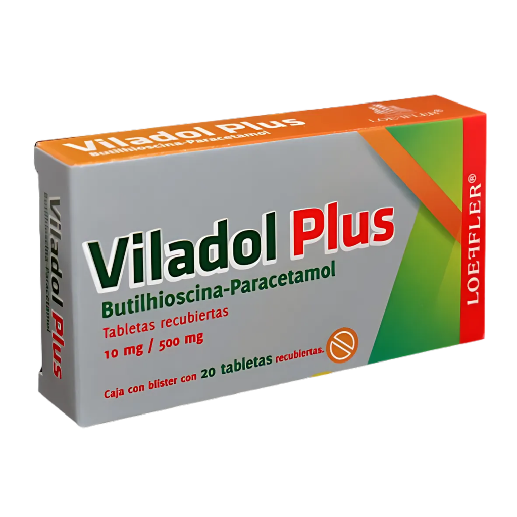 BUTILHIOSCINA PARACETAMOL 10/500 MG C/20 TAB RECUBIERTAS VILADOL PLUS LAB LOEFFLER