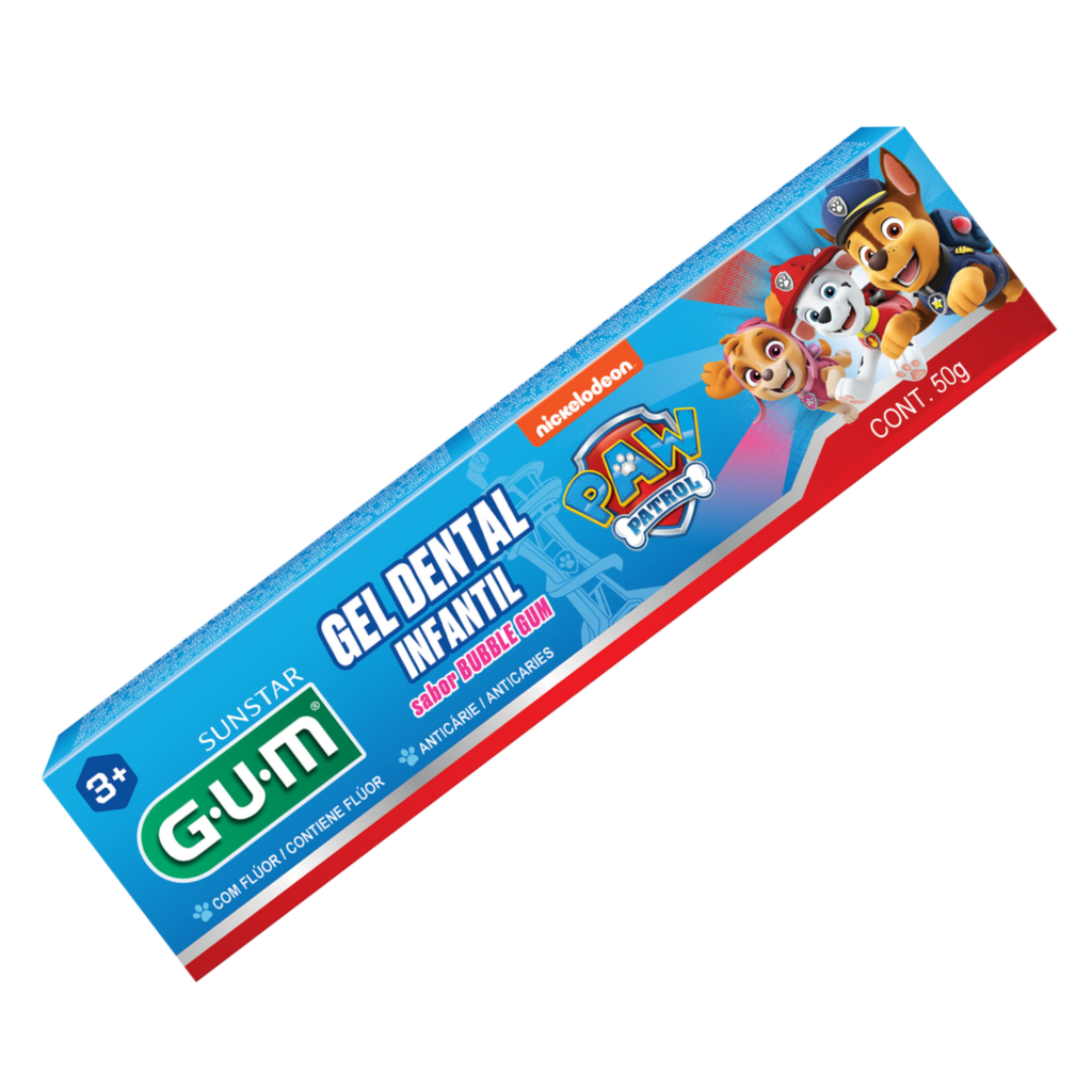 GEL DENTAL INFANTIL C/50 G PAW PATROL SABOR BUBLE GUM SUNSTAR