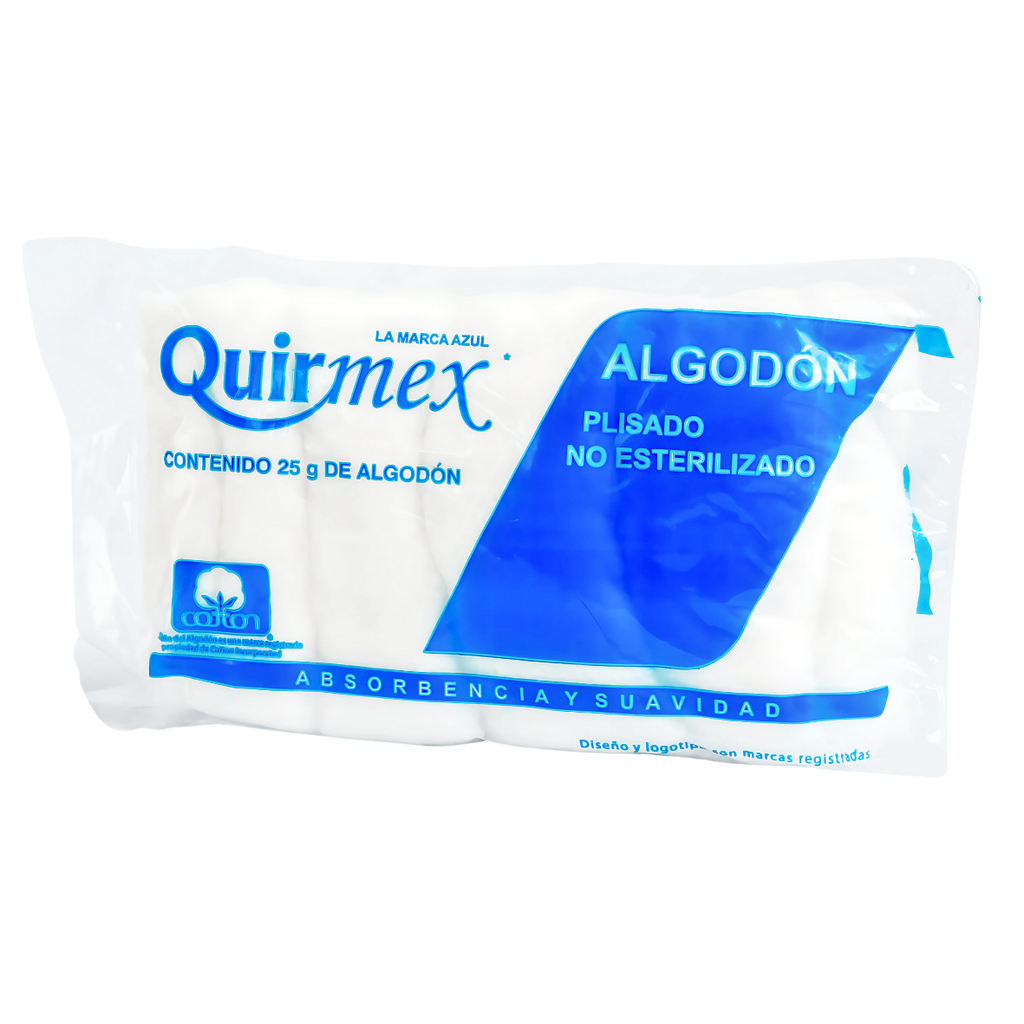 ALGODON ABSORBENTE PLISADO C/25 G QUIRMEX