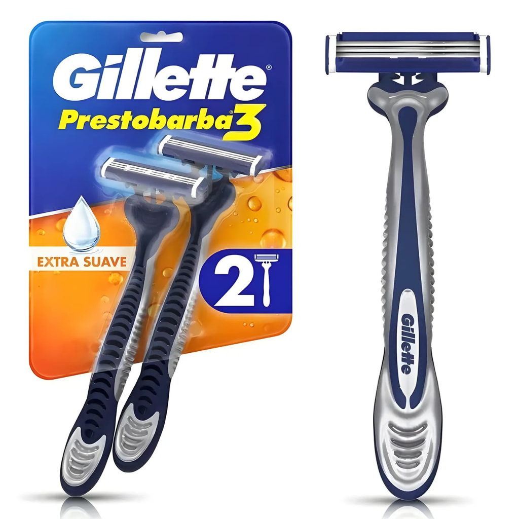 RASTRILLO GILLETTE PRESTOBARBA EXTRA SUAVE C/1 PAR P&G