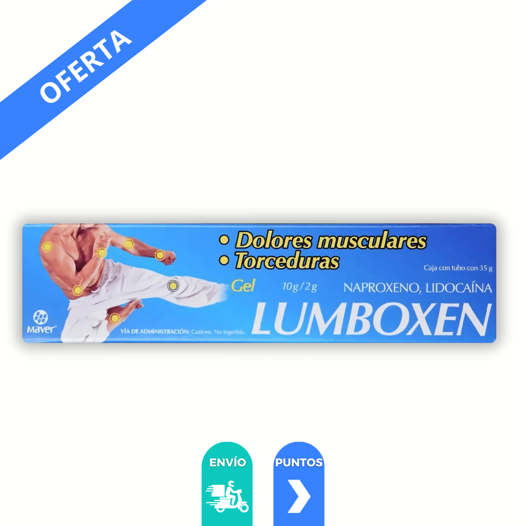 NAPROXENO LIDOCAINA GEL 10/2 G/100 G TUBO C/35 G LUMBOXEN AZUL LAB MAVER