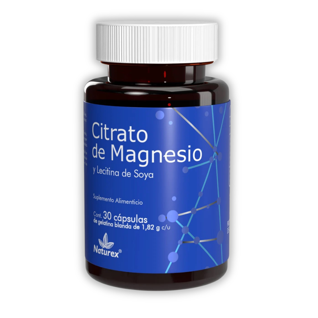 CITRATO DE MAGNESIO LECITINA DE SOYA 1.82 G C/30 CAP SUPLEMENTO ALIMENTICIO LAB NATUREX