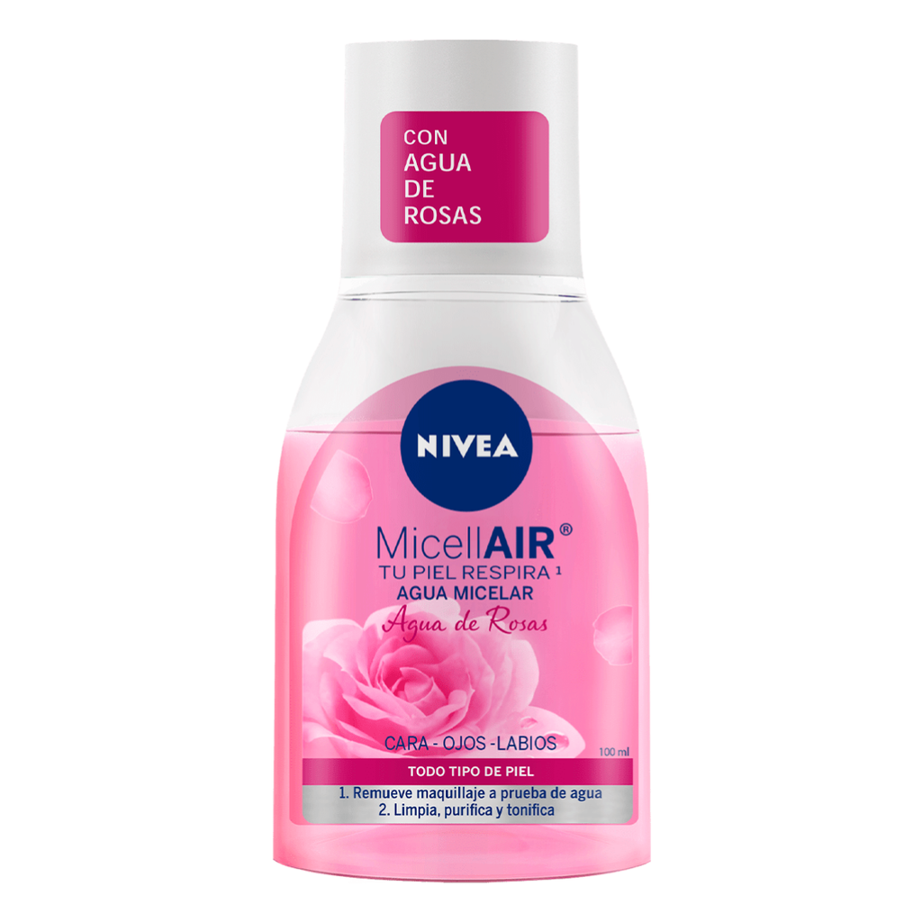AGUA MICELAR CON AGUA DE ROSAS 100 ML PARA TODO TIPO DE PIEL MICELLAIR NIVEA
