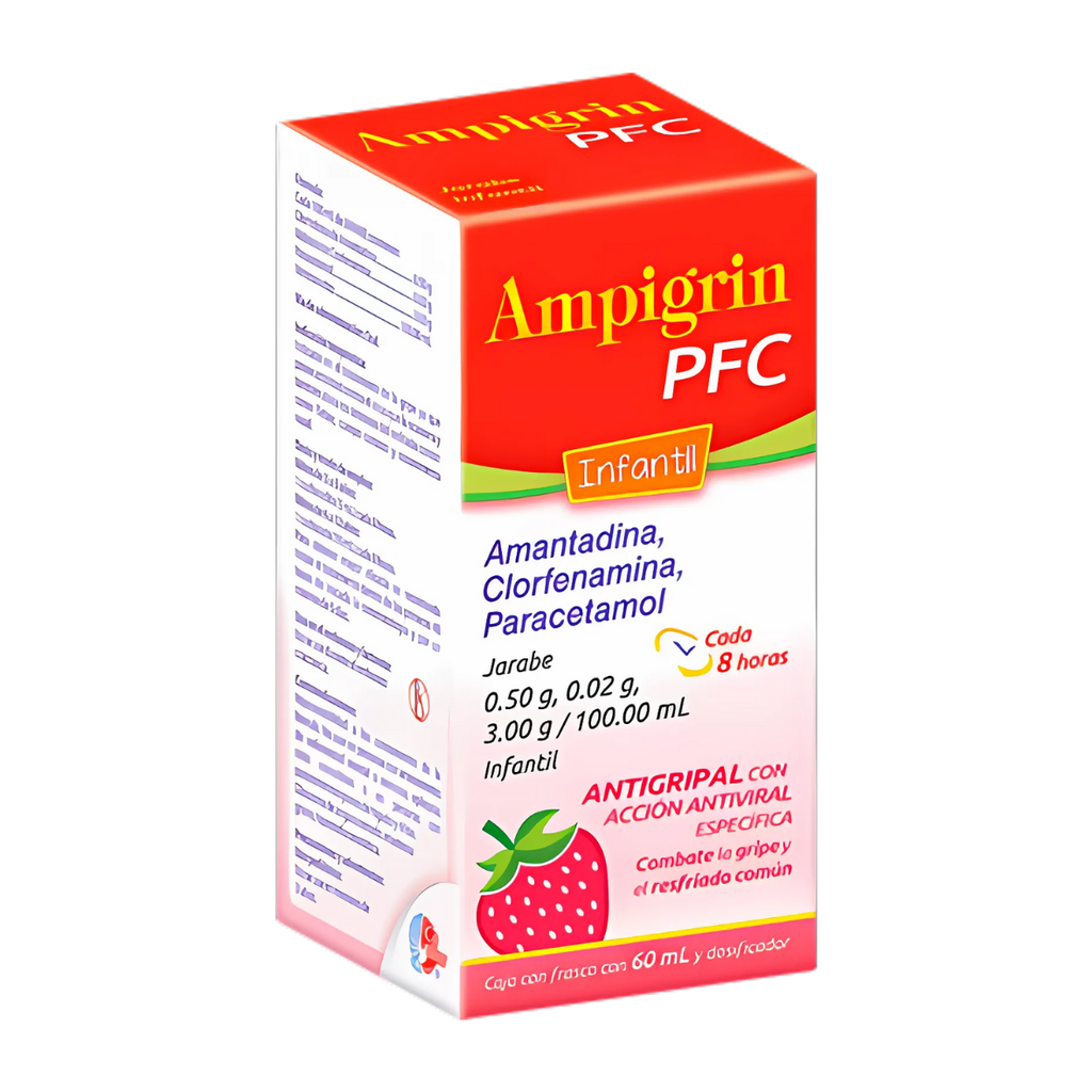 AMANTADINA CLORFENAMINA PARACETAMOL JARABE 0.5/0.2/3 G/100 ML C/60 ML AMPIGRIN PFC INFANTIL LAB COLLINS