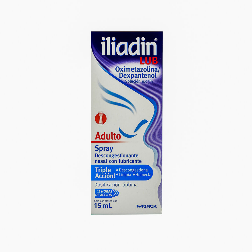 ILIADIN LUB ADULTO SOL NASAL 0.05% SPRAY C/15 ML OXIMETAZOLINA DEXPANTHENOL LAB P&G