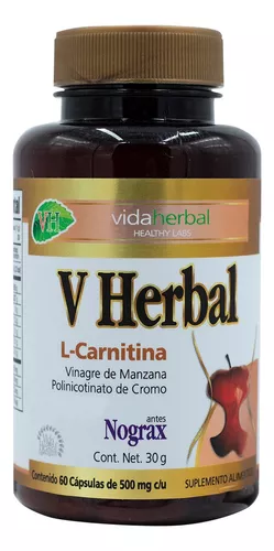 V HERBAL 500 MG C/60 CAP L-CARNITINA SUPLEMENTO ALIMENTICIO LAB VIDA HERBAL (NOGRAX)