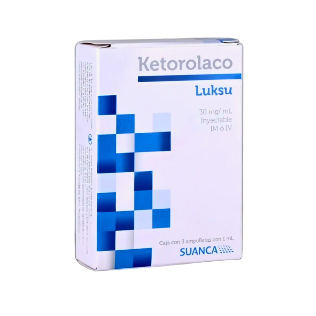 KETOROLACO SOL INY 30 MG/ML C/3 AMP LUKSU LAB SUANCA (VIDRIO)