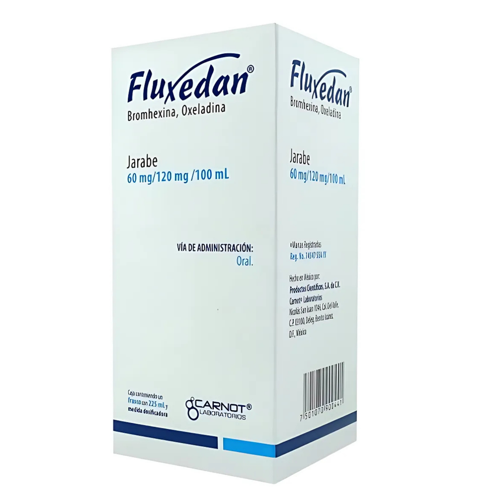 FLUXEDAN JARABE 60/120 MG/100 ML FCO C/225 ML BROMHEXINA OXELADINA LAB CARNOT