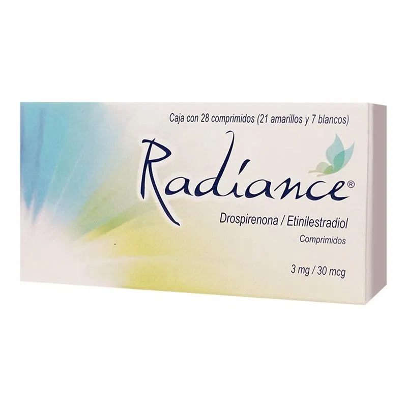 RADIANCE 3 MG/30 MCG C/28 COMPRIMIDOS (21 AMARILLOS 7 BLANCOS) DROSPIRENONA ETINILESTRADIOL LAB LIOMONT