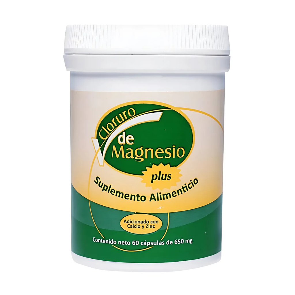 CLORURO DE MAGNESIO 650 MG C/60 CAP SUPLEMENTO ALIMENTICIO ADICIONADO CON CALCIO Y ZINC LAB COYOACAN QUIMICA
