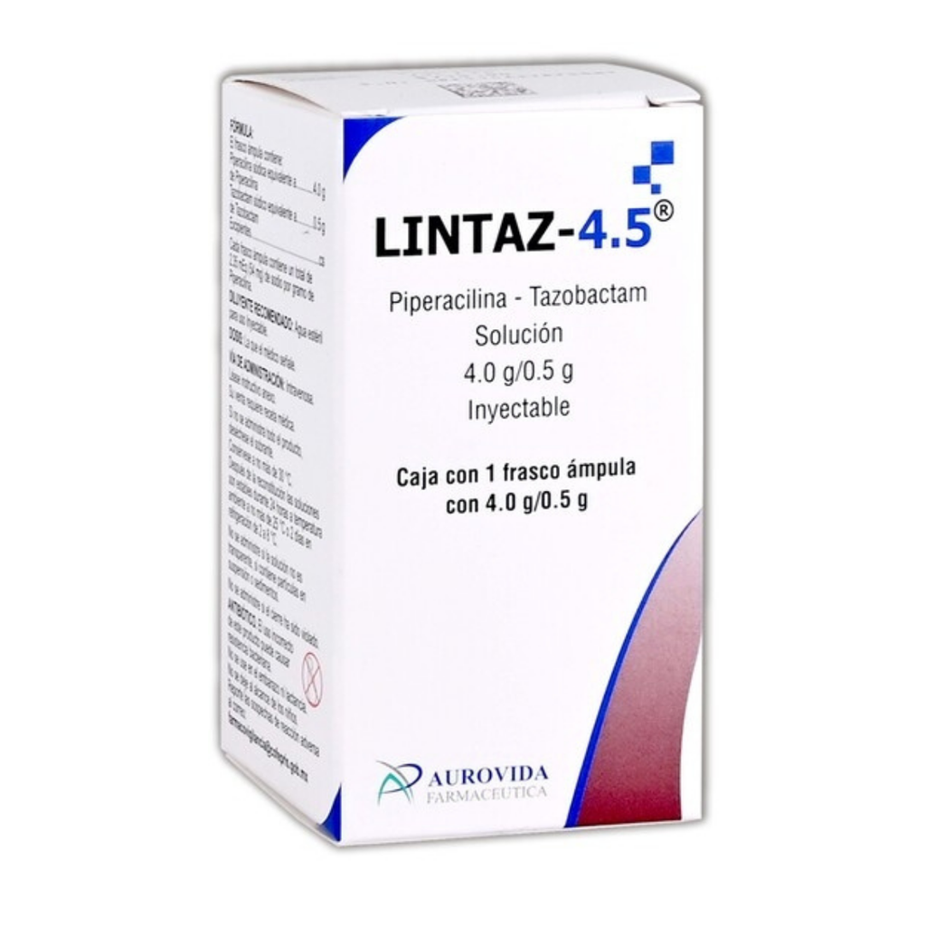 PIPERACILINA TAZOBACTAM SOL INY 4/0.5 G LINTAZ-4.5 LAB AUROVIDA