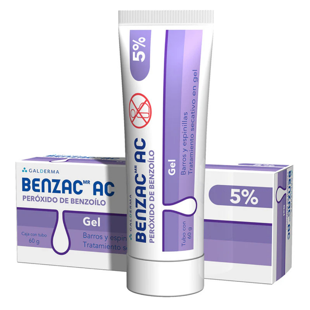 BENZAC AC GEL 5% TUBO C/60 G PEROXIDO DE BENZOILO LAB GALDERMA