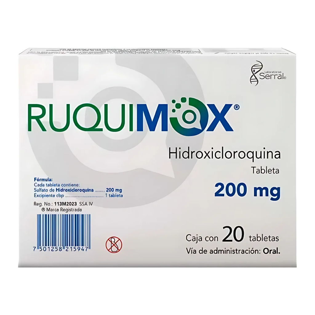 HIDROXICLOROQUINA 200 MG C/20 TAB RUQUIMOX LAB SERRAL
