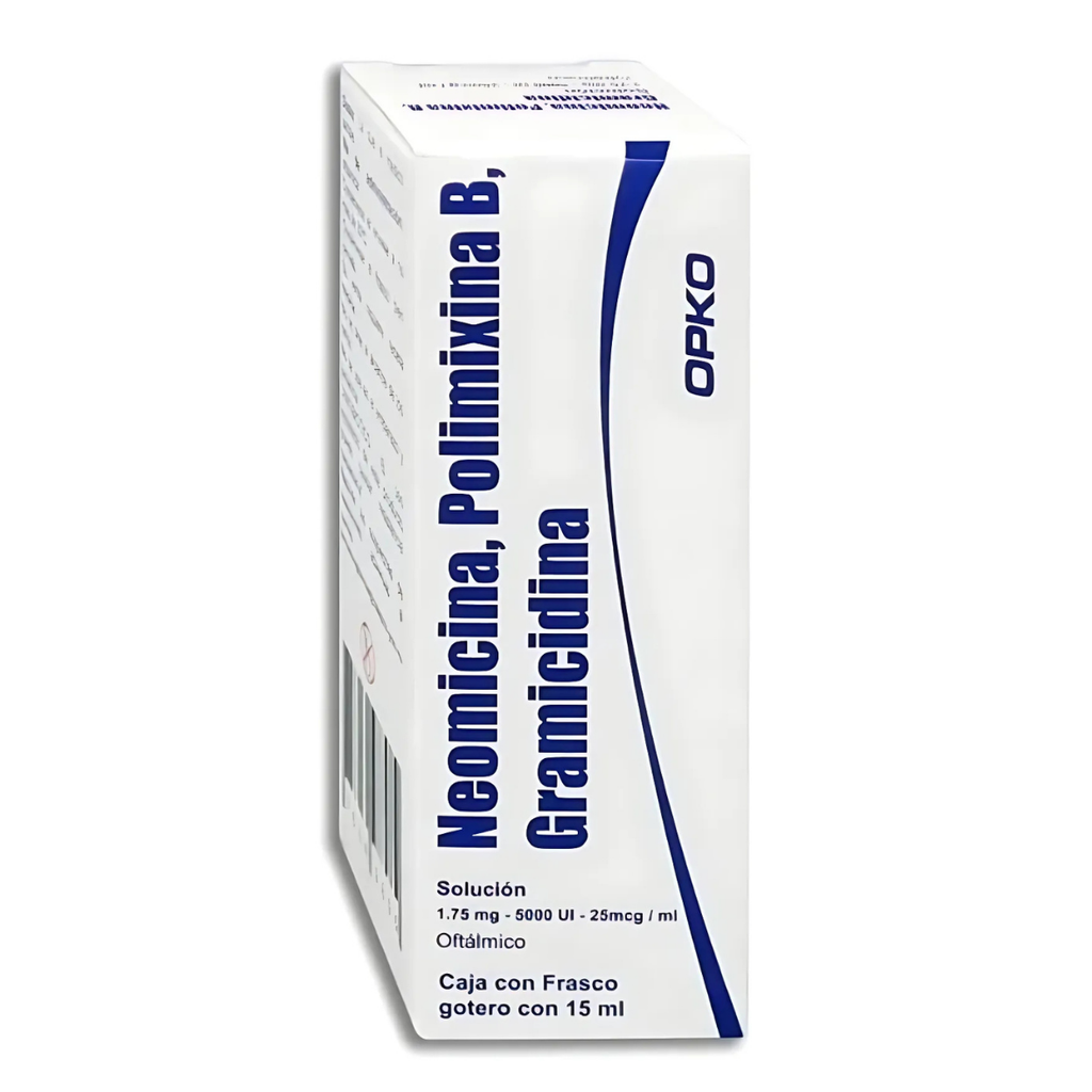 NEOMICINA POLIMIXINA B GRAMICIDINA SOL OFTALMICA 1.75 MG/5000 UI/25 MCG/ML FCO C/15 ML LAB EXAKTA