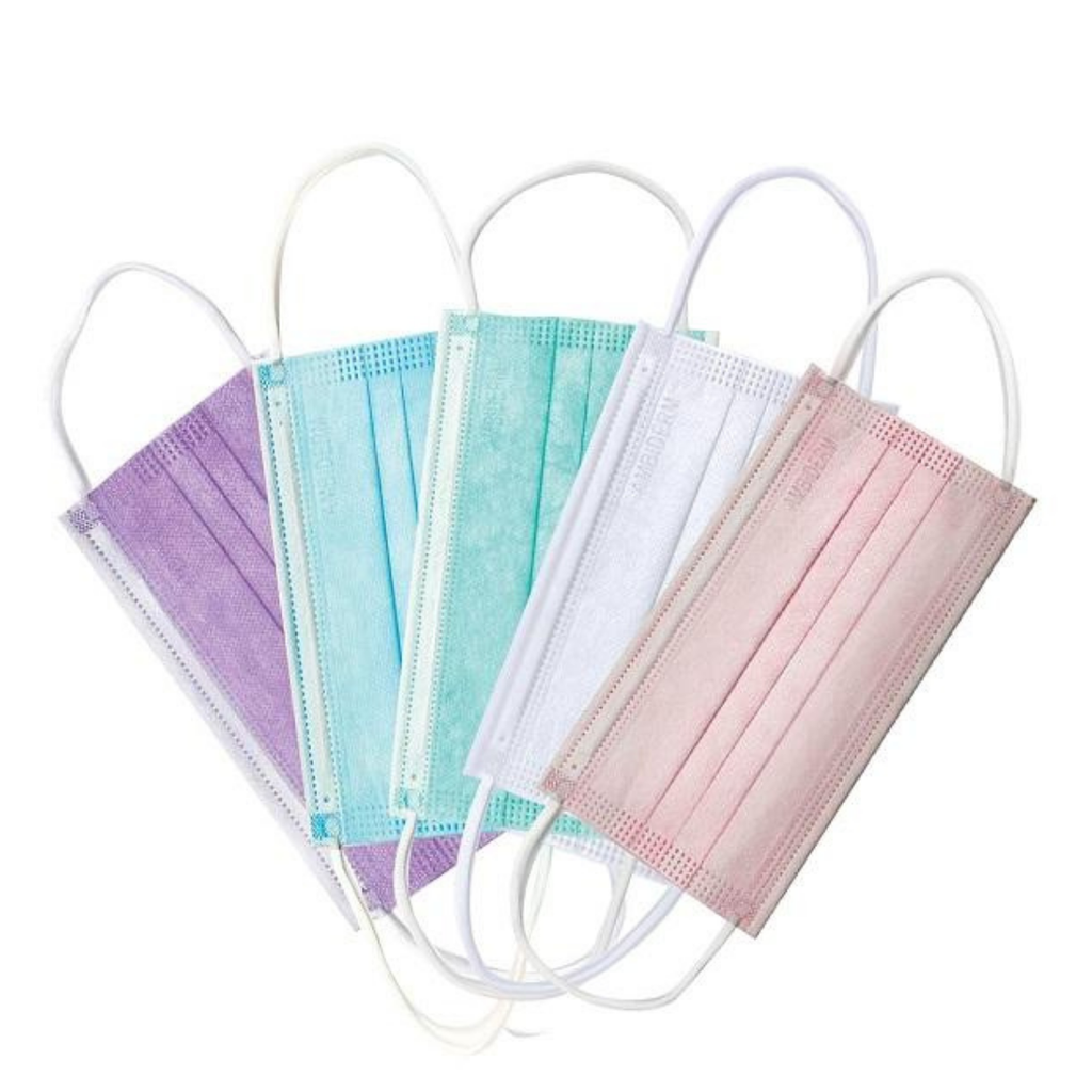 CUBREBOCAS TRES PLIEGOS C/50 PIEZAS DESECHABLE COLORES AMBIDERM