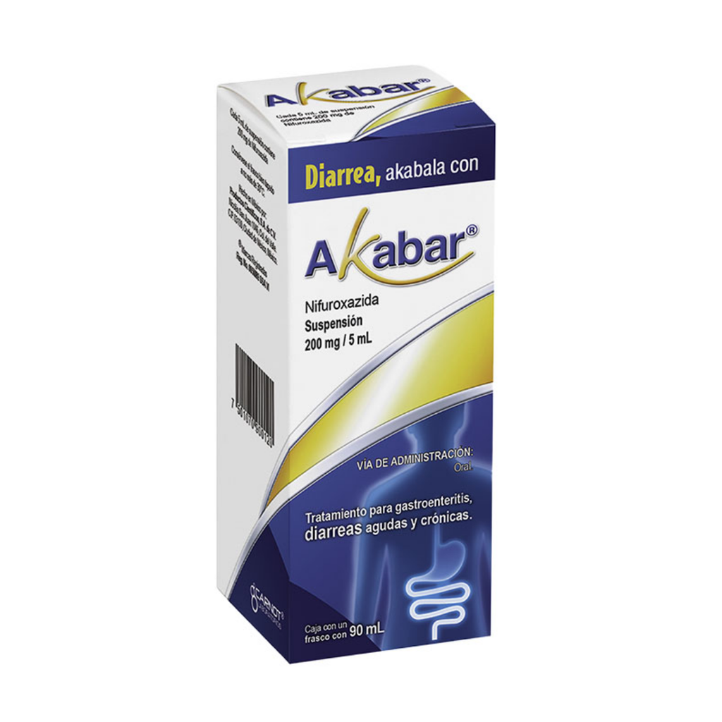AKABAR SUSP ORAL 200 MG/5 ML FCO C/90 ML NIFUROXAZIDA LAB CARNOT