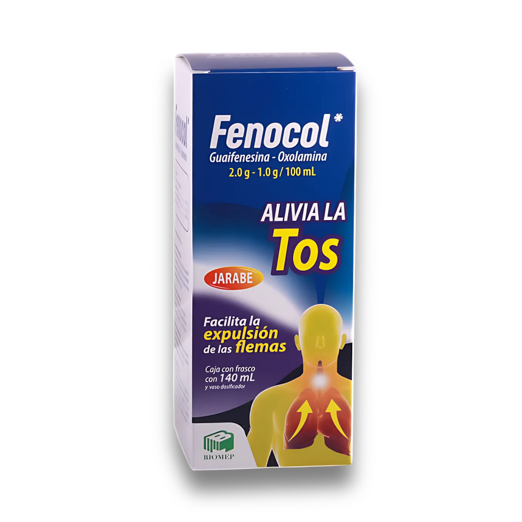 GUAIFENESINA OXOLAMINA JARABE 2/1 G/100 ML FCO C/140 ML FENOCOL LAB BIOMEP