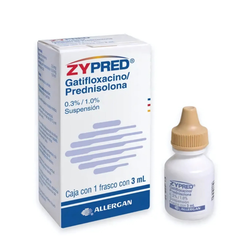 ZYPRED SUSP OFTALMICA 0.3/1% FCO C/3 ML GATIFLOXACINO PREDNISOLONA LAB ALLERGAN