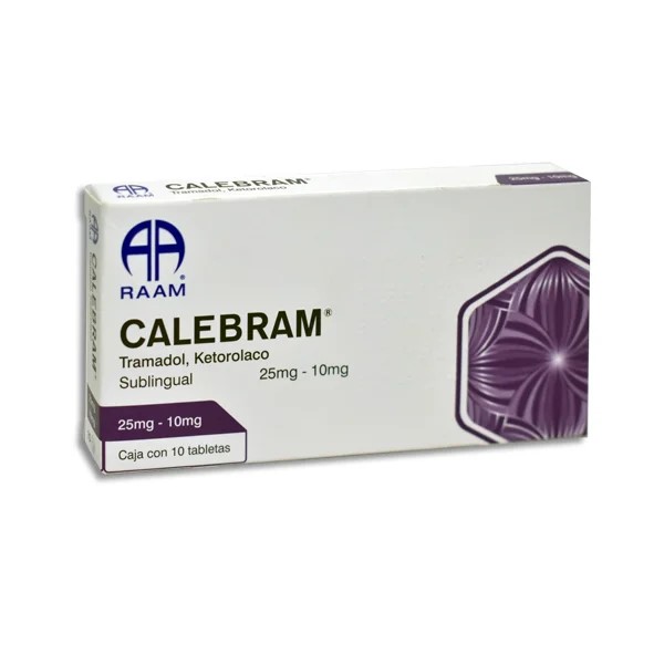 [3586] TRAMADOL KETOROLACO 25/10 MG C/4 TAB SUBLINGUAL CALEBRAM LAB RAAM GRUPO III