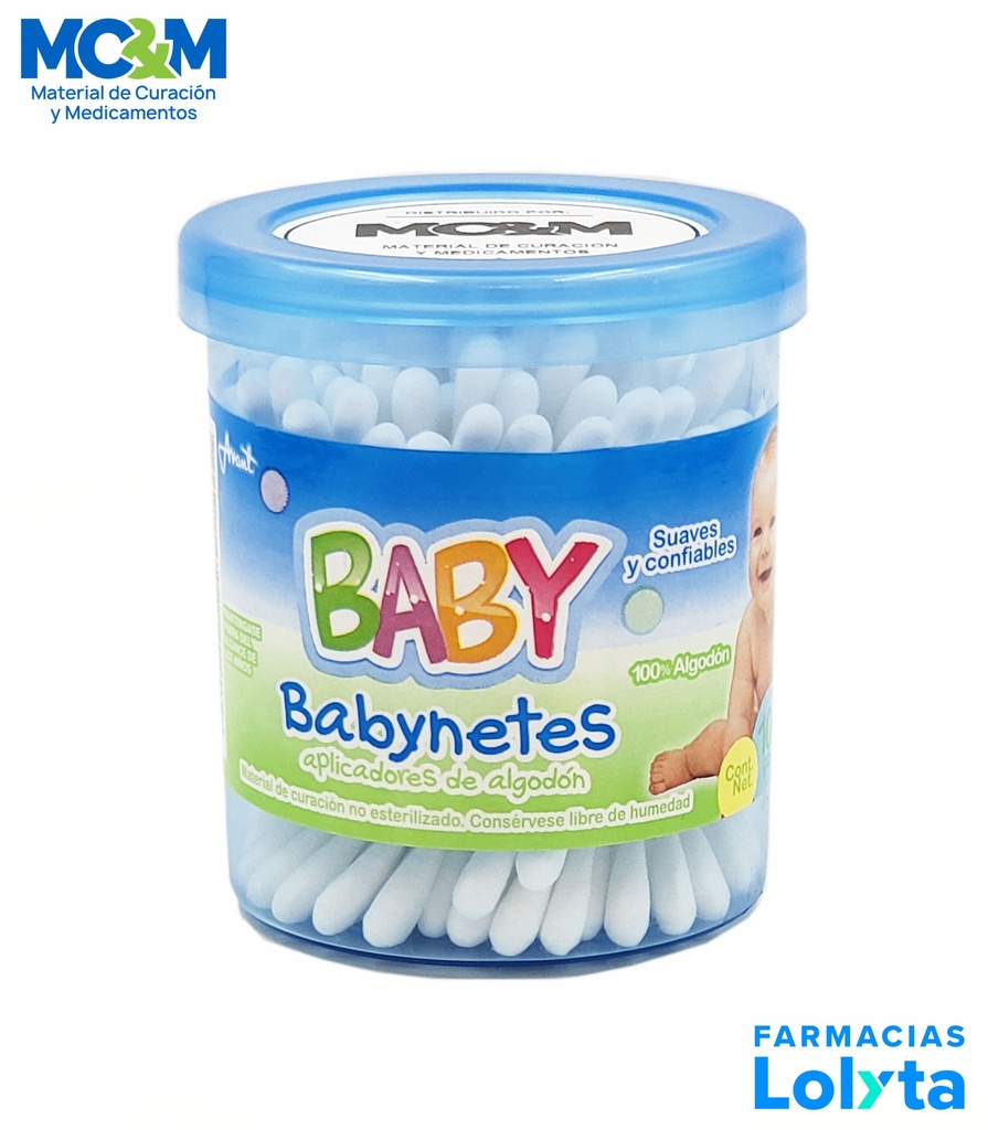 APLICADOR DE ALGODON BABYNETES AZUL C/100 PZ LAB AVANT