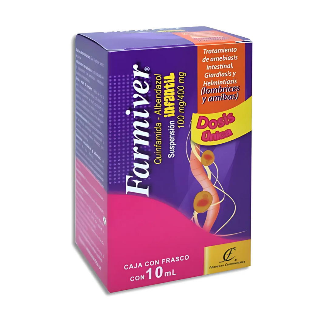 QUINFAMIDA ALBENDAZOL SUSP 100/400 MG/10 ML FARMIVER INFANTIL LAB FARMACOS CONTINENTALES