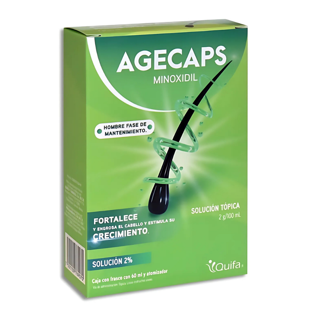 MINOXIDIL 2% SOL TOPICA 2 G/100 ML FCO C/60 ML AGECAPS LAB QUIFA