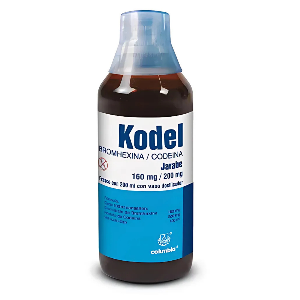KODEL JARABE 160/200 MG FCO C/200 ML BROMHEXINA CODEINA LAB COLUMBIA GRUPO II