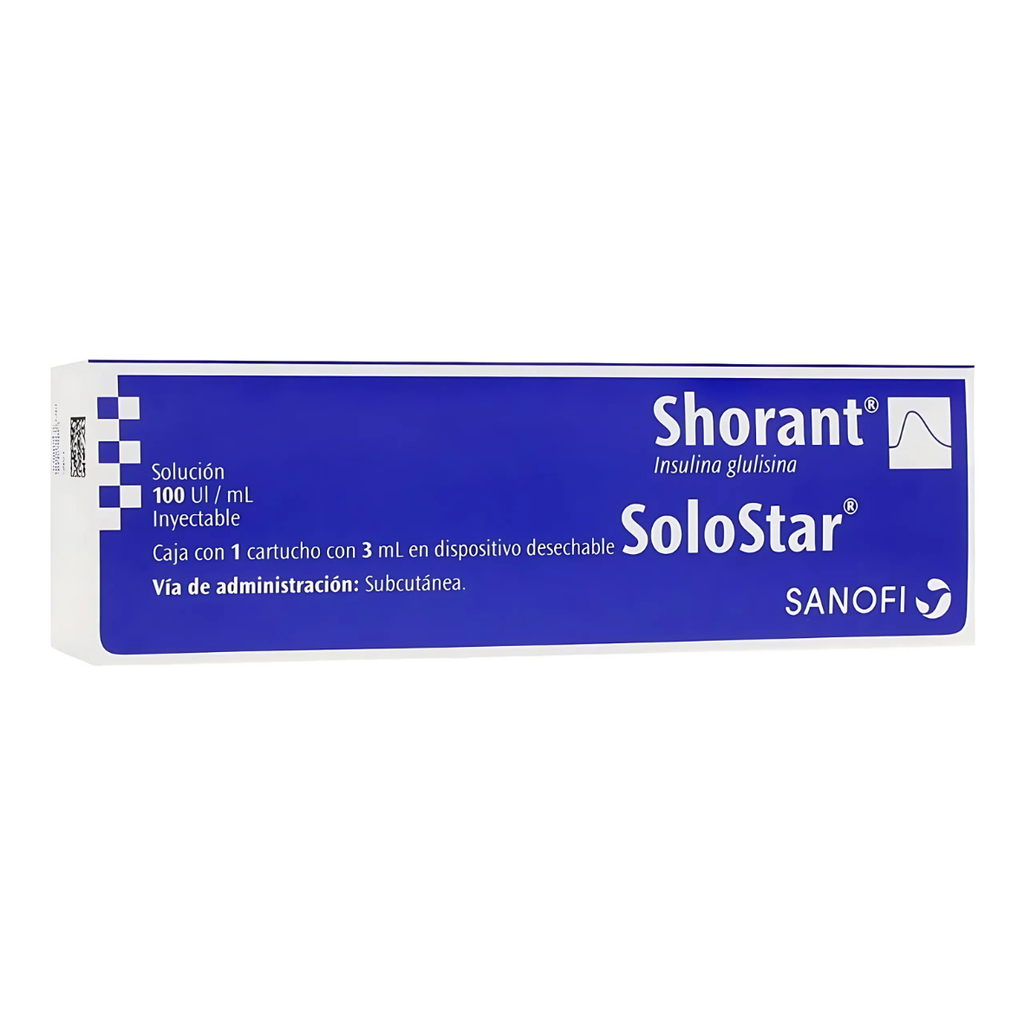 SHORANT SOLOSTAR 100 UI/ML C/1 CARTUCHO 3 ML INSULINA GLULISINA (RF)