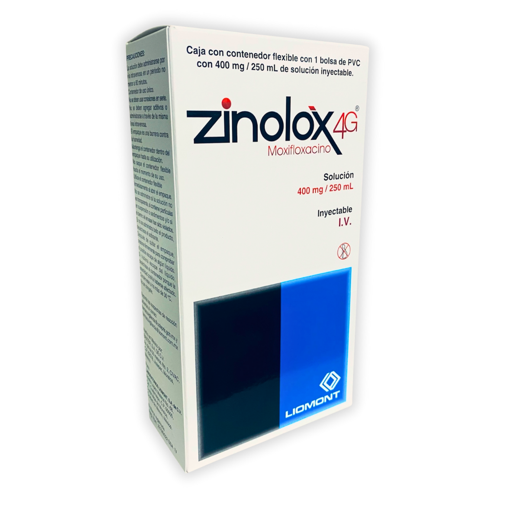 MOXIFLOXACINO SOL INY 400 MG/250 ML ZINOLOX 4G LAB LIOMONT