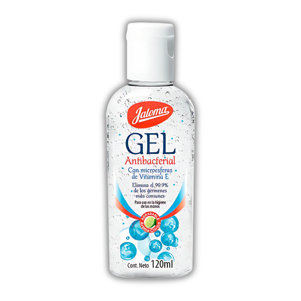 GEL ANTIBACTERIAL PARA MANOS 120 ML CON MICROESFERAS DE VITAMINA E JALOMA