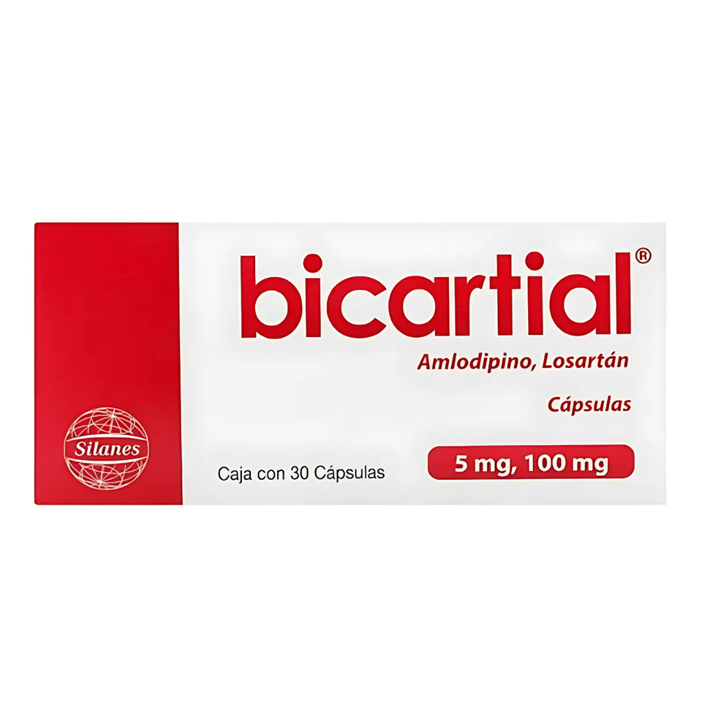 BICARTIAL 5/100 MG C/30 CAP AMLODIPINO LOSARTAN LAB SILANES