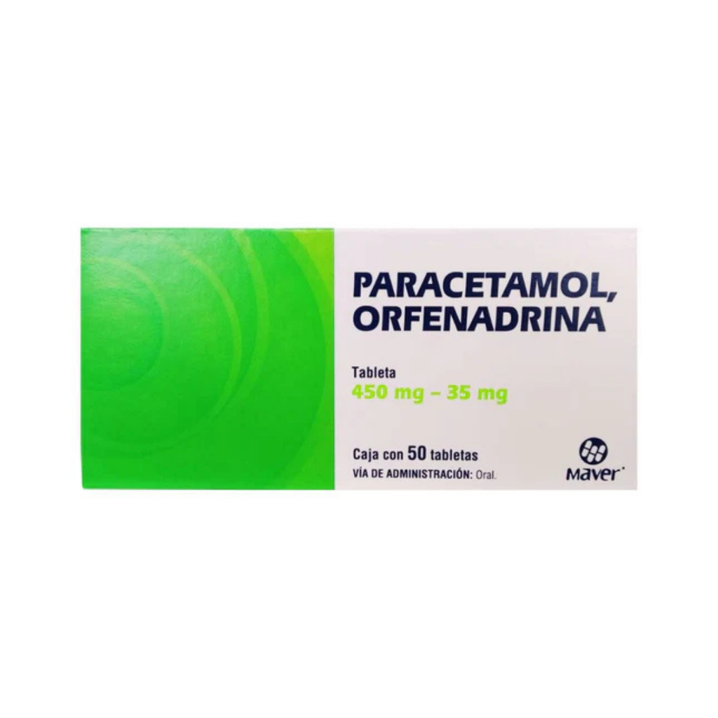 PARACETAMOL ORFENADRINA  450/35 MG C/50 TAB LAB MAVER
