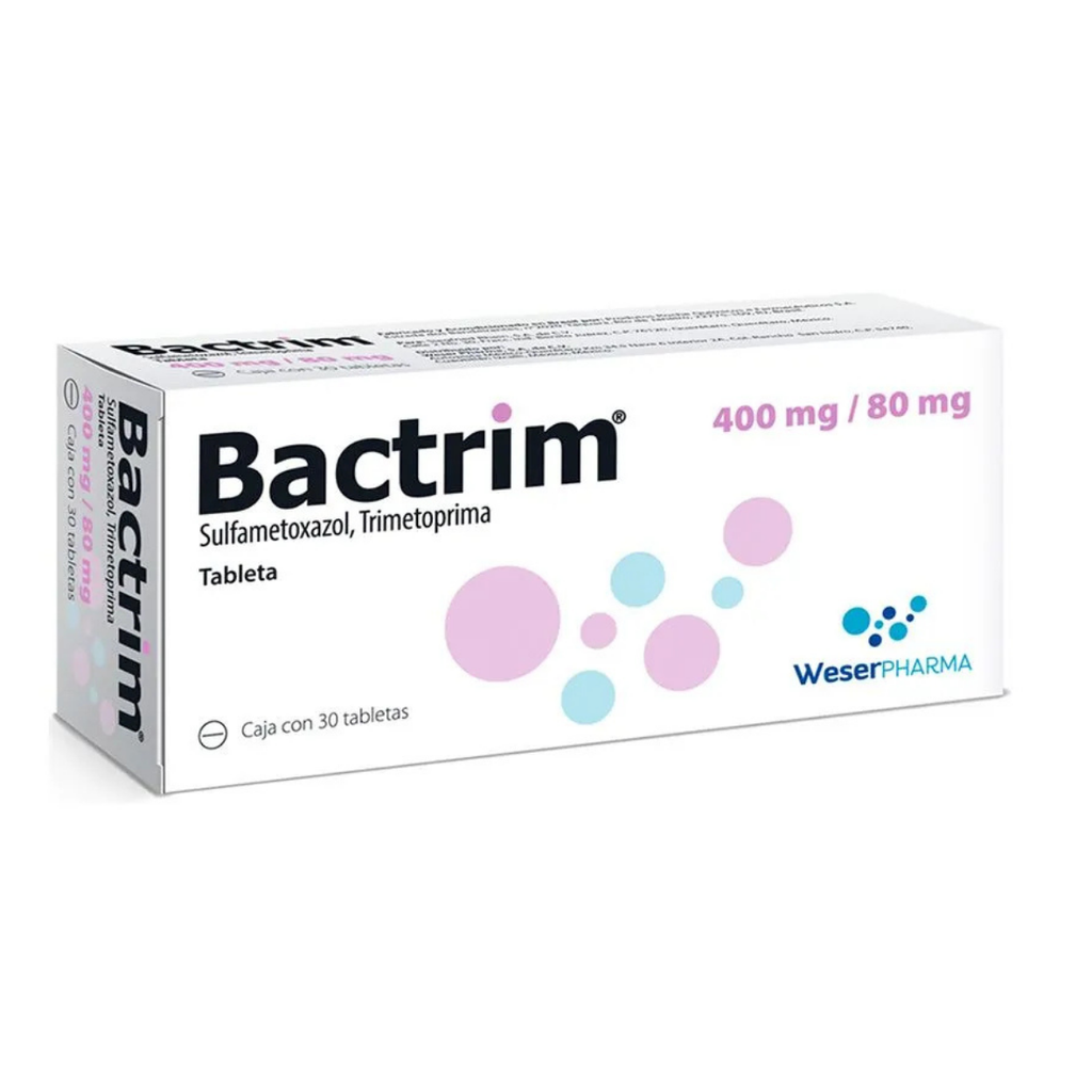 BACTRIM 400/80 MG C/30 TAB TRIMETOPRIMA SULFAMETOXAZOL LAB WESERPHARMA