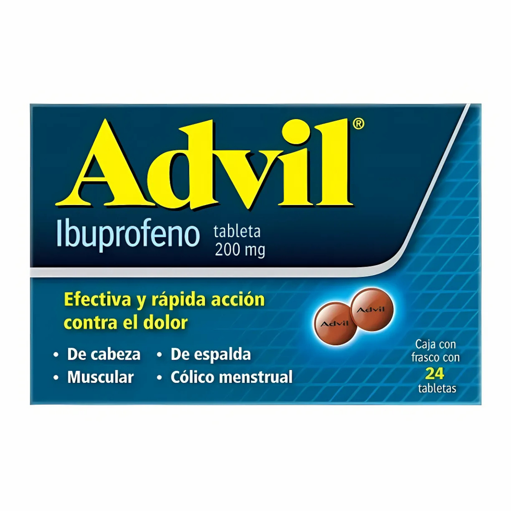 ADVIL 200 MG C/24 TAB IBUPROFENO LAB GSK