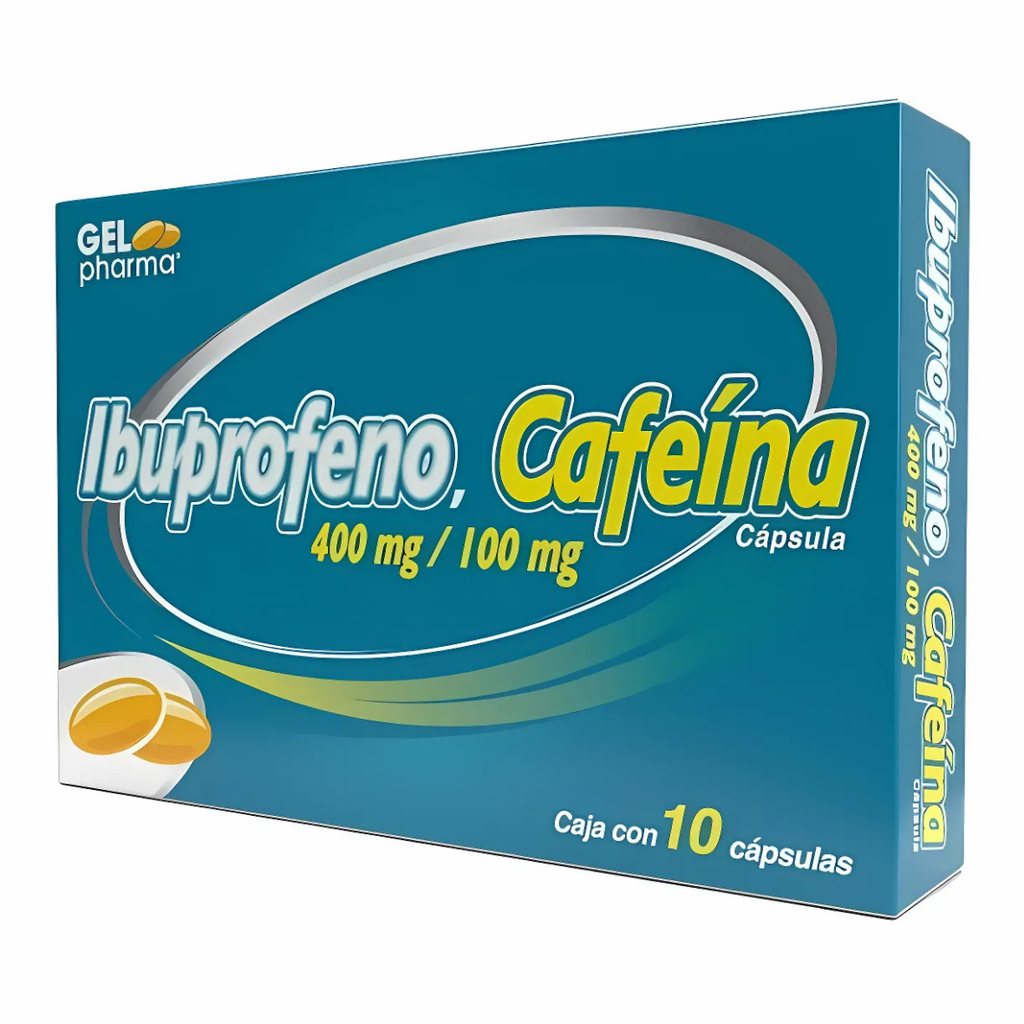 IBUPROFENO CAFEINA 400/100 MG C/10 CAP LAB GELPHARMA