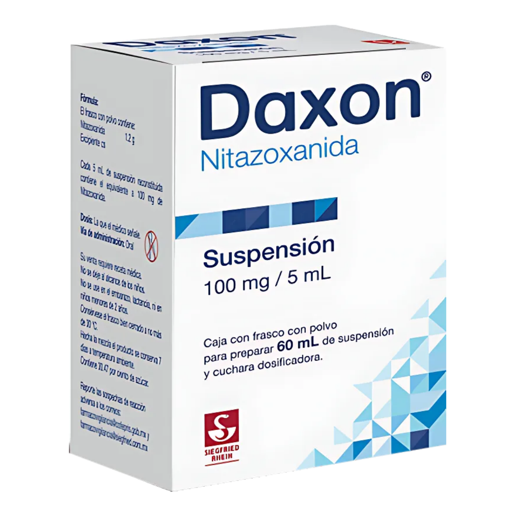 DAXON SUSP ORAL 100 MG/5 ML FCO C/60 ML NITAZOXANIDA LAB SIEGFRIED RHEIN