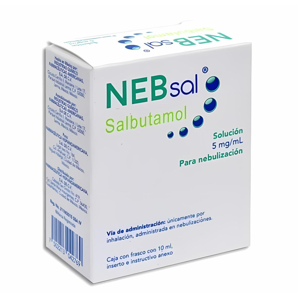 SALBUTAMOL SOL P/NEBULIZAR 5 MG/ML C/10 ML NEBSAL LAB FARMACEUTICA HISPANOAMERICANA