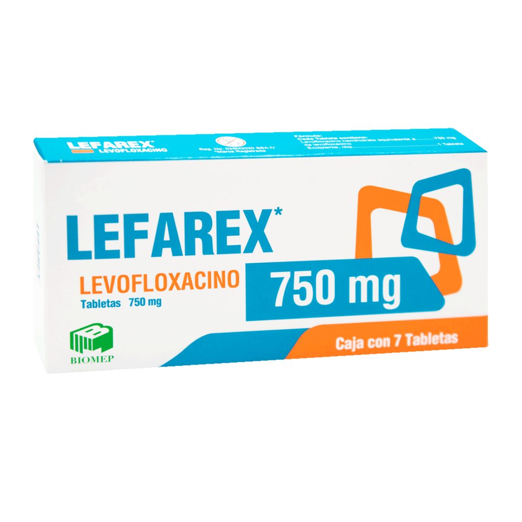 LEVOFLOXACINO 750 MG C/7 TAB LEFAREX LAB BIOMEP